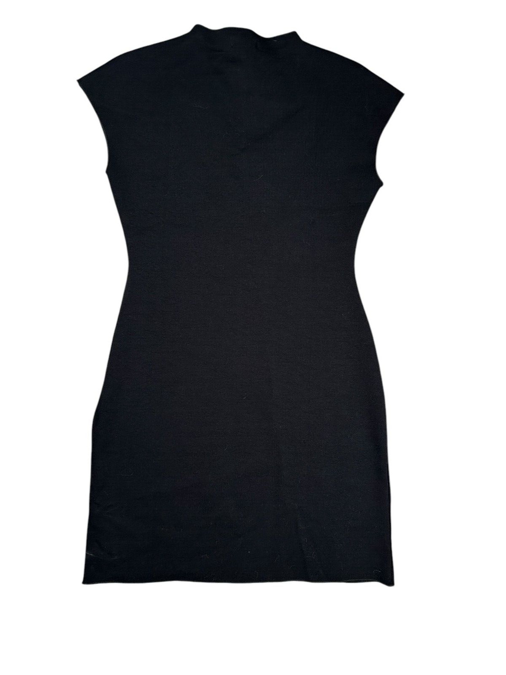 AQUA Bloomingdales Ponte Knit Sheath Mini Dress M Black Bodycon Fitted NWT
